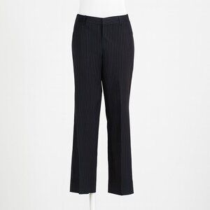 NWT The Drop Women's Navy Pinstripe Wide-Leg Pants M Classic